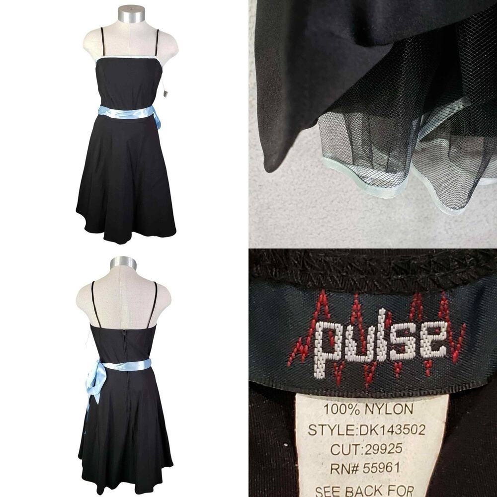 Vintage Pulse Dress Women's Black Tulle Babydoll Goth Lined Size Medium M